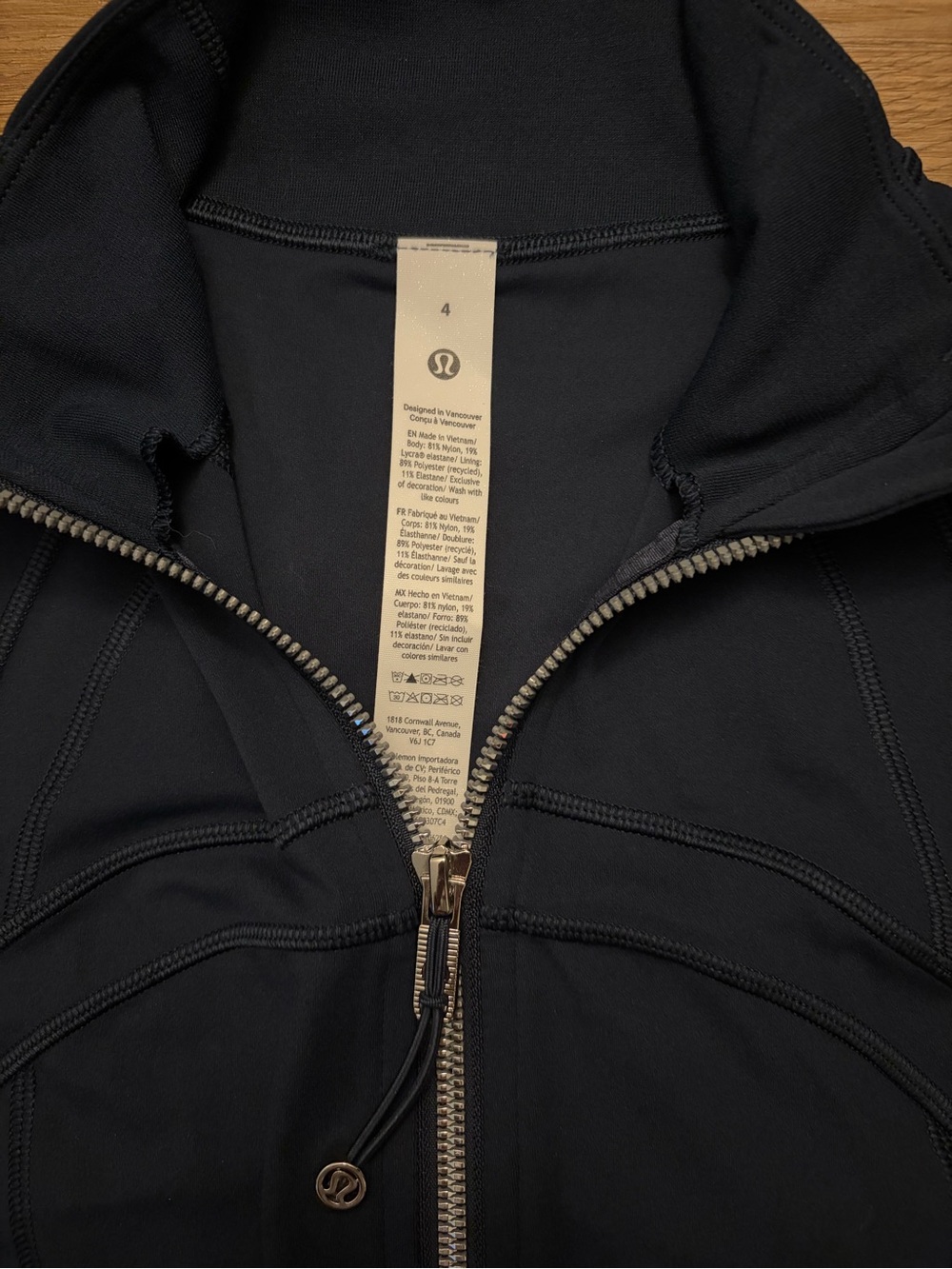 lululemon athletica Navy Full-Zip Scuba Jacket - Picture 3 of 4